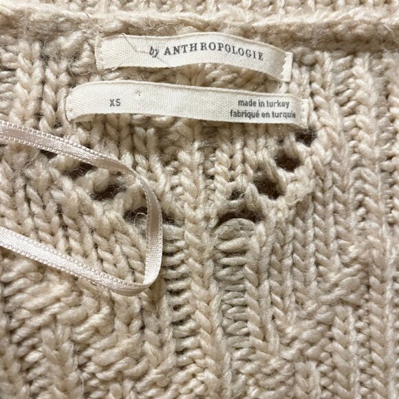 Cozy Knit Button-Front Cropped Cardigan – Cream / Oatmeal - Picture 5 of 7